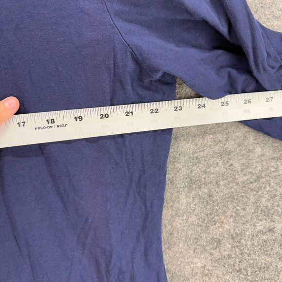 Ralph Lauren Top Women 3X Plus Blue Mini Short V-Neck Long Sleeve Cotton - Picture 5 of 7